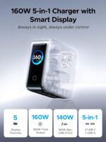 UGREEN Nexode Pro Charger, 160W GaN 5-Port Fast USB C Wall Charger Block, Type-C Charging with Smart Display & Touch Control Compatible for MacBook Pro/Air, iPhone 17/16 Series, iPad, Galaxy - Image 2