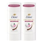 Dove Advanced Care Antiperspirant Caring Coconut, 2 Count Deodorant Stick for Women, for 48 Hour Protection And Soft And Comfortable Underarms, 2.6 oz
