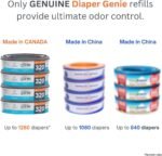 Diaper Genie Essentials Round Refill 4-Pack | Holds Up to 1280 Newborn Diapers | Features Unscented Continuous Film | Compatible with Diaper Genie Complete and Expressions Pails - Image 3