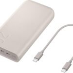 Samsung Caricabatterie Portatile 20.000 mAh Power Bank Super Fast Charging 45W, 3 porte di ricarica USB-C, Beige