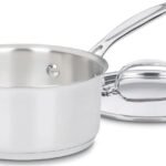 Cuisinart 1.5 Quart Sauce Pan with Cover, Stainless Steel Pot with Lid, Small Kitchen Pots, Dishwasher Safe, Compatible with Induction, Electric, Gas Cooktops, Oven Safe Saucepan, Cool Grip Handles