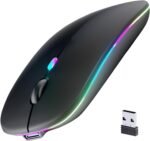 Afaartcci Rechargeable Wireless Mouse, Silent Bluetooth Mouse (Black)