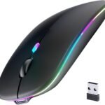 Afaartcci Rechargeable Wireless Mouse, Silent Bluetooth Mouse (Black)