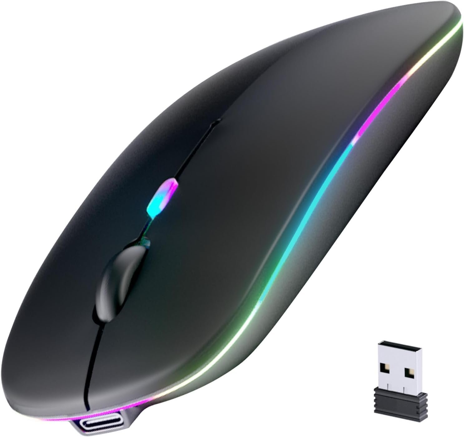 61167CbmCKL._AC_SL1500_ Afaartcci Rechargeable Wireless Mouse, Silent Bluetooth Mouse (Black) - Image 1