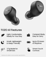 TOZO A1 Wireless Earbuds Bluetooth 5.3 Light Weight in Ear Headphones - Image 2