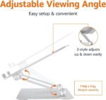 Amazon Basics Sturdy and Portable Ergonomic Laptop Stand for Desk, Height Adjustable Riser with Ventilated Cooling, Foldable, Fits all Laptops up to 15.6 Inch, Silver - Image 3