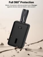 Case for Anker Zolo Power Bank 2025 20,000mAh 30W /45W A1681 /A1689 /A110M ,Silicone Protective Case , Shockproof Cover with LCD Display Visible, Anti-Lost Strap, Precision Cutouts for Charger (Black) - Image 5