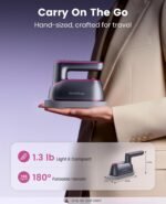 Jack ＆ Rose Travel Steamer Iron for Clothes,1200w Iron Steamer,Portable Handheld Travel Size Steamer iron,8S Fast Heat-Up，Large Ceramic Heat Panel - Image 3