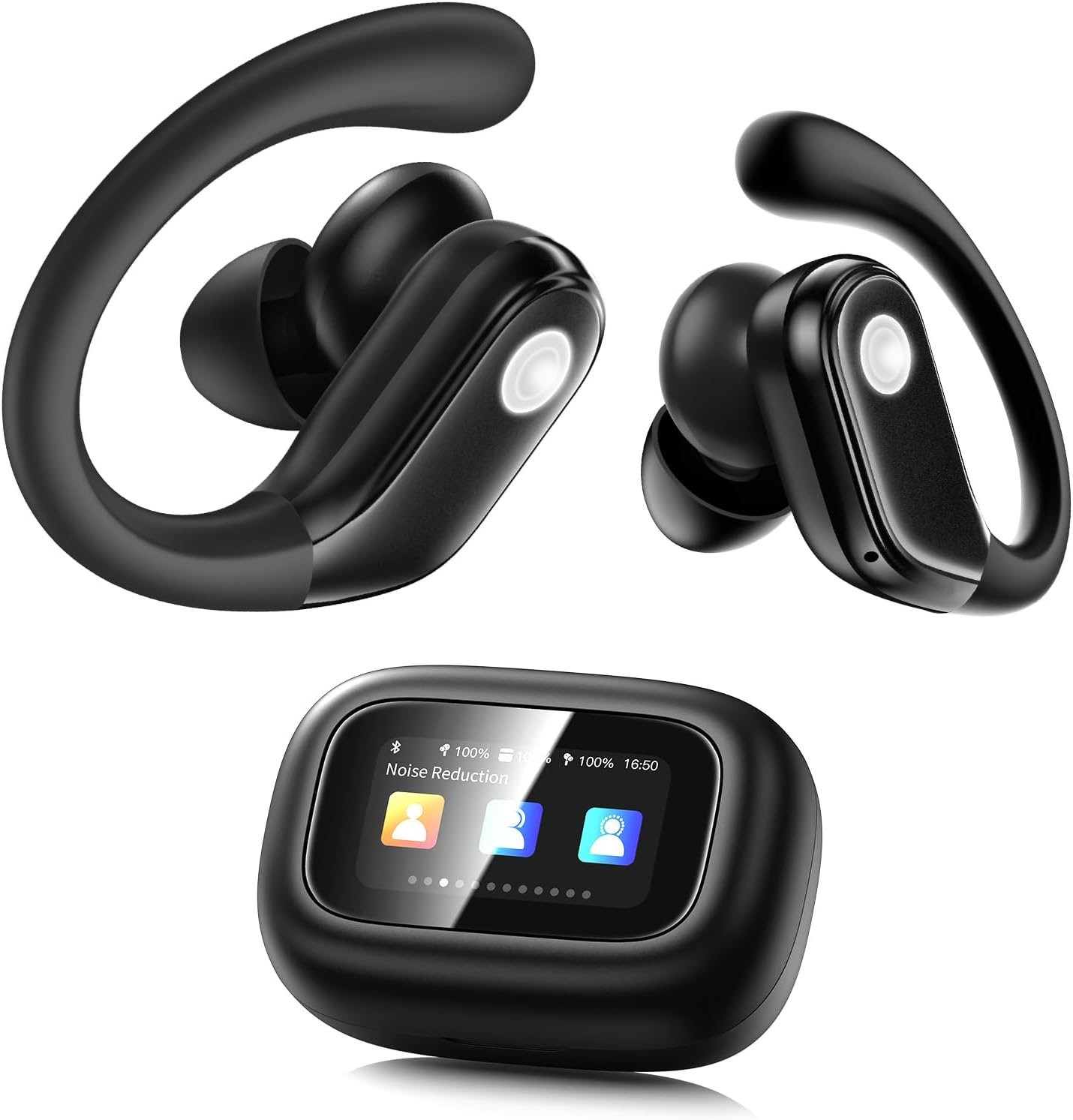 61BDguPp4OL._AC_SL1500_ Wireless Earbuds, Smart Touchscreen Ear Buds, ENC Clear Calls Bluetooth 5.4 - Image 1