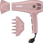 Conair Hair Dryer with Diffuser & Concentrator, 1875W, Matte Light Pink