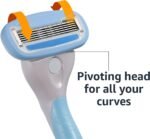 Amazon Basics 5-Blade Extra Smooth Razor for Women with Moisturizing Strips, Handle, 2 Cartridge Refills & Shower Holder (Previously Solimo) - Image 5