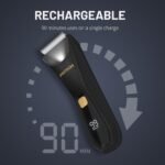 PRITECH Manscape Body Hair Trimmer - Waterproof Pubic Hair Ball Trimmer, Ceramic Blade Shavers Electric Razors for Men with USB-C Charging, Wet/Dry Use, Nick-Free Mens Grooming Kits, Gifts for Men - Image 4