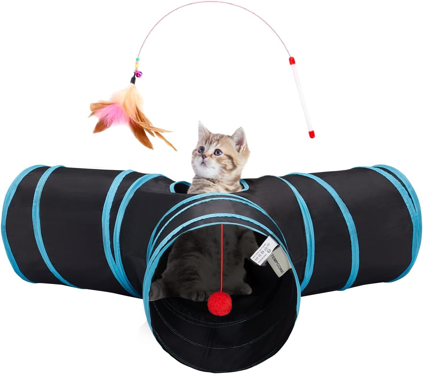 61FN6TrJWL._AC_SL1500_ Tempcore Pet Tunnel Tube Cat Toys, Cat Tunnels for Indoor Cats - Image 1