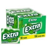 EXTRA Gum Spearmint Sugarfree Chewing Gum Bulk, 15 Count, 10 Pack