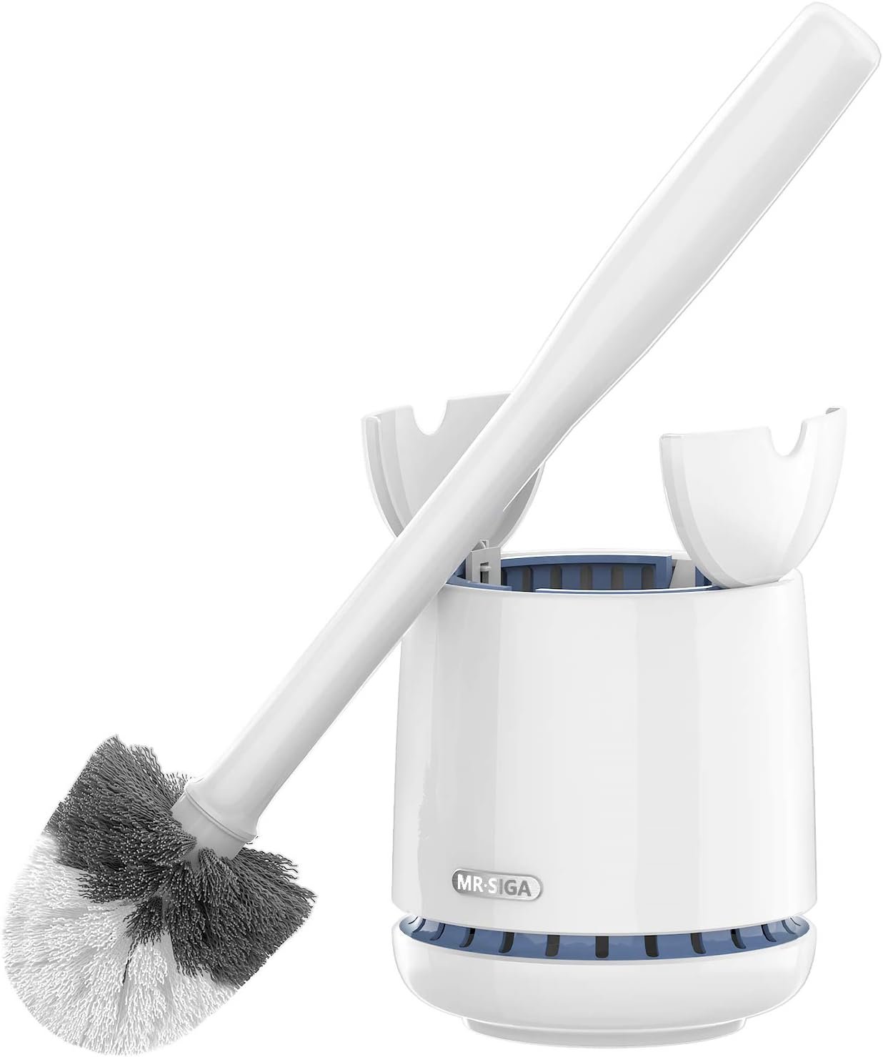 61Hwn6OHheL._AC_SL1500_ MR.SIGA Toilet Bowl Brush and Holder, Sturdy Long Handle, White, 1 Pack - Image 1