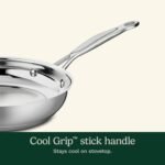 Cuisinart 8-Inch Open Skillet, Stainless Steel Skillet, Large Kitchen Pan, Dishwasher Safe, Compatible with Induction, Electric, Gas Cooktops, Oven Safe Saucepan, Cool Grip Handles - Image 3