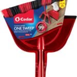 O-Cedar One Sweep Broom & Step-On Dustpan Set | Patented Wave Bristles Remove Over 99% of Dirt in One Pass | Lightweight & Quiet for Pet-Friendly Cleaning