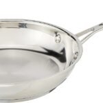 Cuisinart 8-Inch Open Skillet, Stainless Steel Skillet, Large Kitchen Pan, Dishwasher Safe, Compatible with Induction, Electric, Gas Cooktops, Oven Safe Saucepan, Cool Grip Handles
