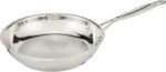 Cuisinart 8-Inch Open Skillet, Stainless Steel Skillet, Large Kitchen Pan, Dishwasher Safe, Compatible with Induction, Electric, Gas Cooktops, Oven Safe Saucepan, Cool Grip Handles