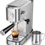 XIXUBX Espresso Machine with Milk Frother for Cappuccino & Latte, Sliver