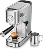 XIXUBX Espresso Machine with Milk Frother for Cappuccino & Latte, Sliver