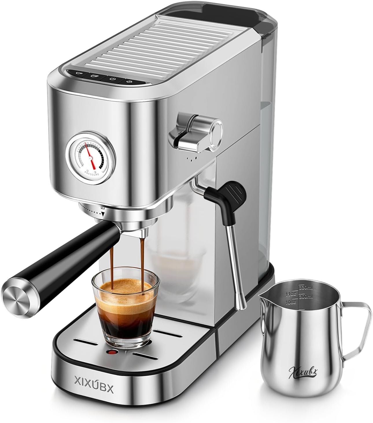 61PuCdaJSlL._AC_SL1500_ XIXUBX Espresso Machine with Milk Frother for Cappuccino & Latte, Sliver - Image 1