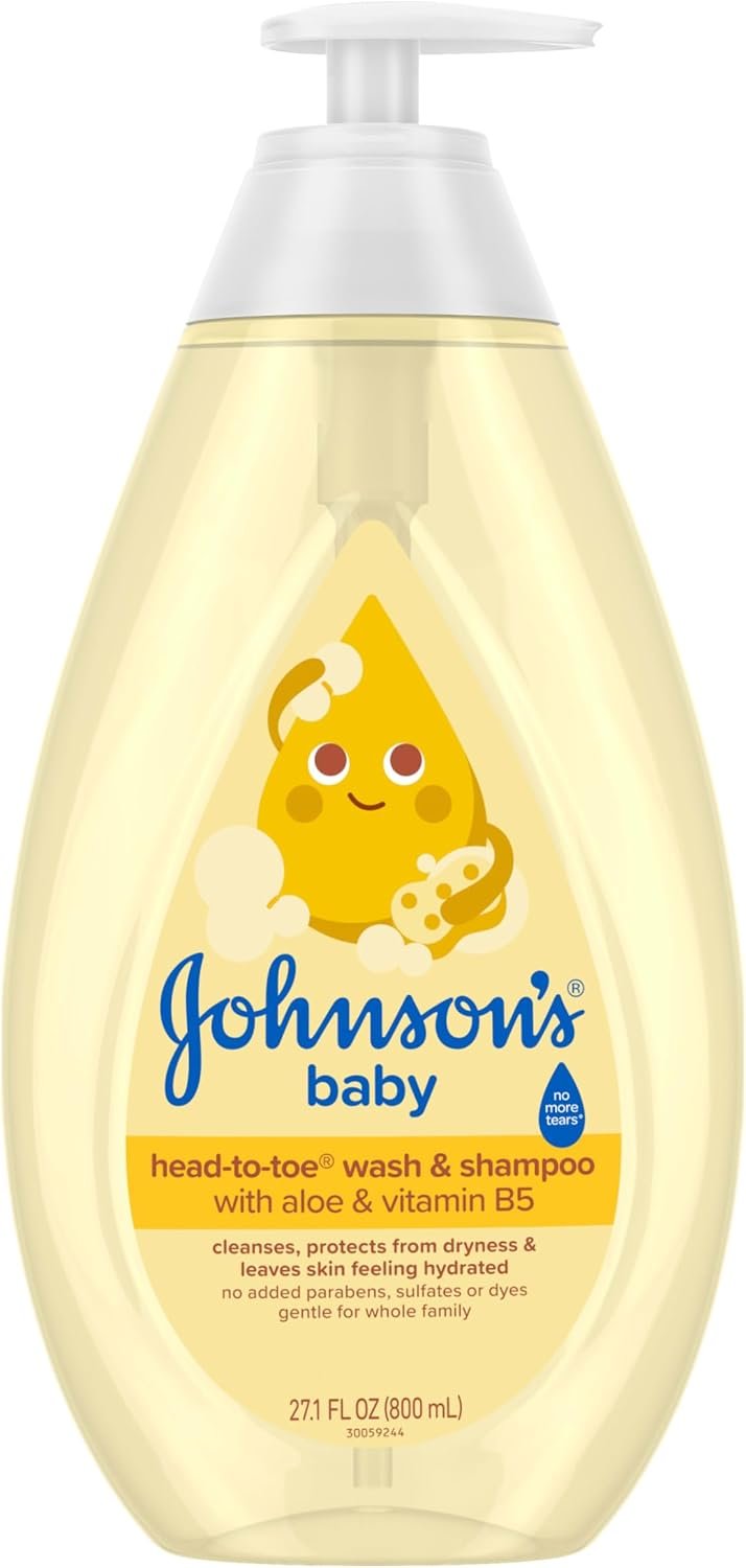 61RAxsnf3aL._AC_SL1500_ Johnson's Baby Head-to-Toe Wash & Shampoo, Tear Free, 27.1 fl. oz - Image 1