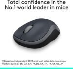 Logitech M185 Compact Ambidextrous 2.4 GHz Wireless Mouse - Swift Grey - Image 2