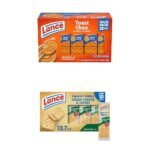 Lance Sandwich Crackers, ToastChee Peanut Butter, 20 Individually Wrapped Packs, 6 Sandwiches Each and Lance Sandwich Crackers, Captain's Wafers Cream Cheese and Chives, 10 Packs, 6 Sandwiches Each