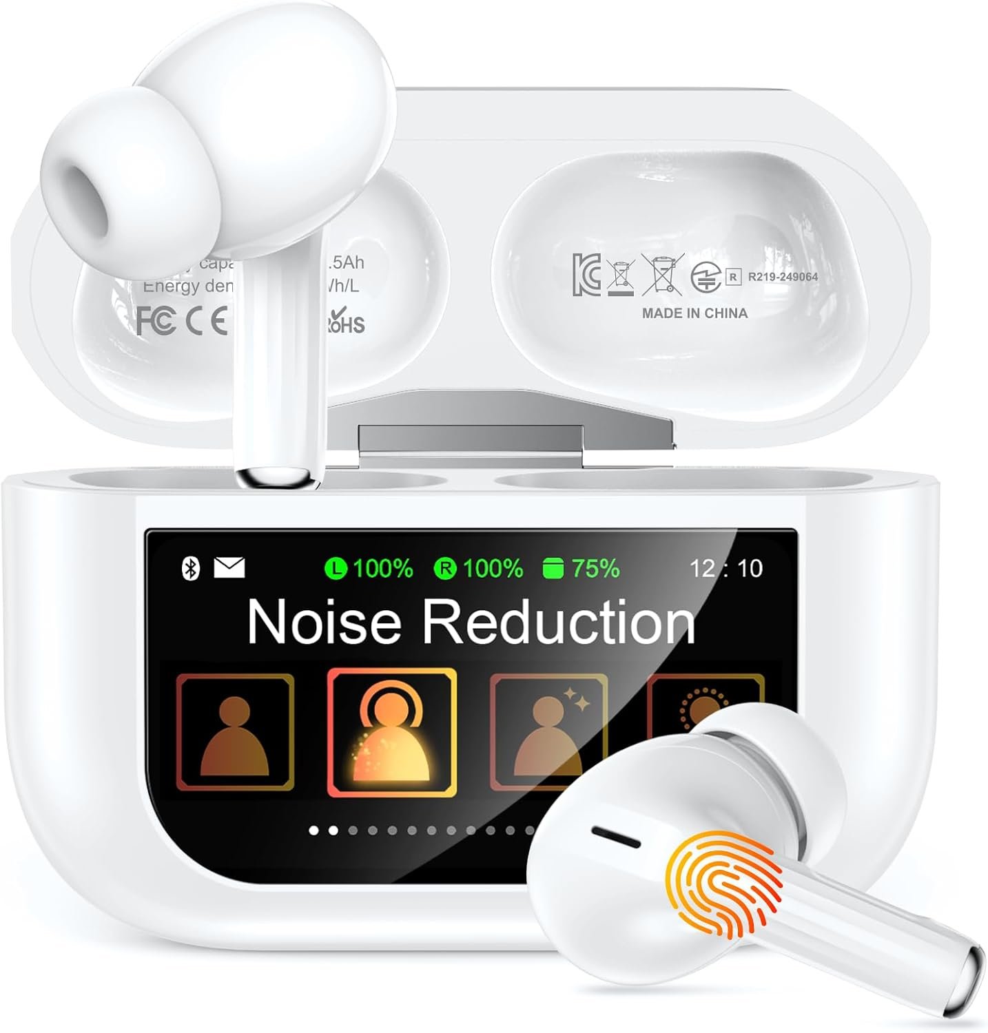 61UhjNWNvbL._AC_SL1500_ Wireless Earbuds, Smart Touchscreen Ear Buds, ANC Headphones, Bluetooth 5.4 - Image 1