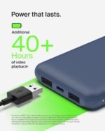 Belkin 10000mAh 15W 3 Port Power Bank, USB A to USB C Cable Included - Image 5