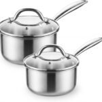Tri-Ply Stainless Steel Pot 1.5Qt & 2.5Qt with Lids