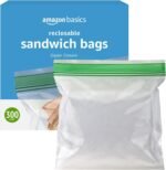 Amazon Basics Reclosable Double Zipper Sandwich Storage Bags for Food Storage, BPA Free, 100 Count - Image 5
