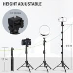 Liphisy 64” Tripod for Cell Phone & Camera with Remote and Phone Holder - Image 2