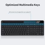 MARVO Wirelss Keyboard and Mouse Combo with Phone Holder, Full-Size, Black - Image 2
