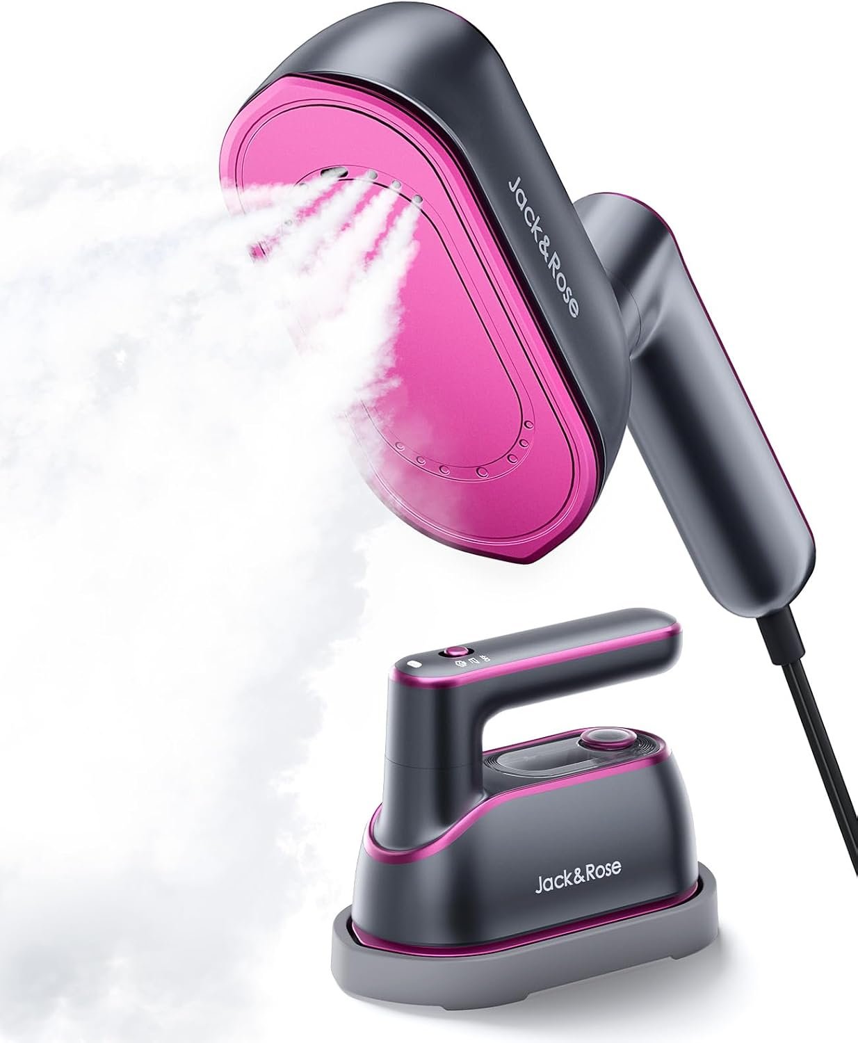 61aMjp0VtiL._AC_SL1500_ Jack & Rose Travel Steamer Iron for Clothes,1200w Iron Steamer,Portable Handheld Travel Size Steamer iron,8S Fast Heat-Up,Large Ceramic Heat Panel - Image 1