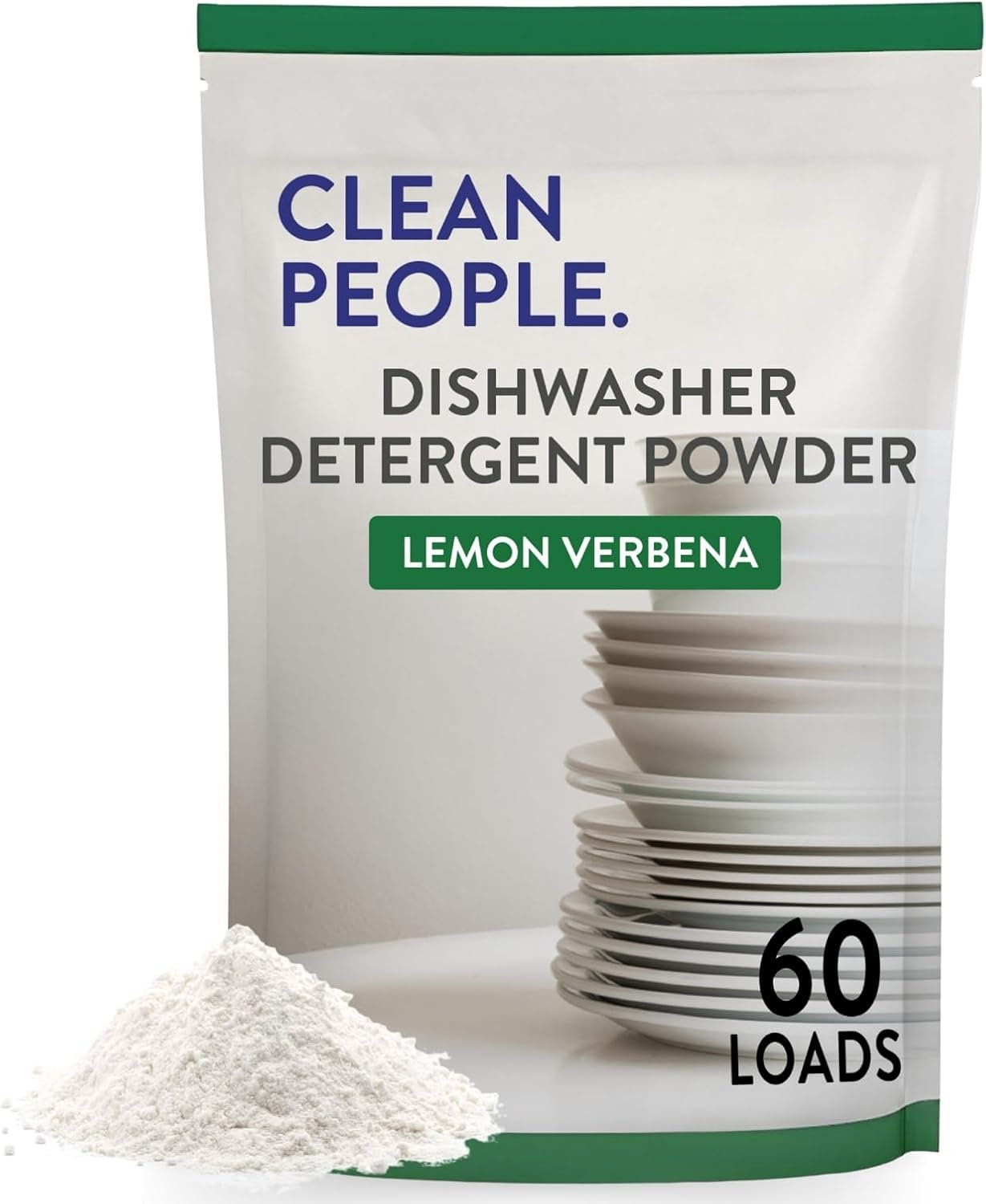 61ebhb8NfFL._AC_SL1500_ The Clean People Dishwasher Detergent Powder | Cuts Grease and Rinses Sparkling Clean | Residue-Free (30 Ounce, Lemon Verbena) - Image 1