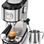 XIXUBX 20 Bar Espresso Machine with Milk Frother, Touchscreen, Silver