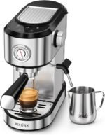 XIXUBX 20 Bar Espresso Machine with Milk Frother, Touchscreen, Silver