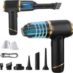 DUCK PATO Handheld Vacuum Cleaner with 15000PA Powerful Suction Force, Wireless Vacuum Cleaner, Portable Vehicle-Mounted Vacuum Cleaner, Suitable for Home and car, Black