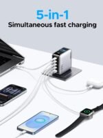 UGREEN Nexode Pro Charger, 160W GaN 5-Port Fast USB C Wall Charger Block, Type-C Charging with Smart Display & Touch Control Compatible for MacBook Pro/Air, iPhone 17/16 Series, iPad, Galaxy - Image 5