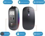 Afaartcci Rechargeable Wireless Mouse, Silent Bluetooth Mouse (Black) - Image 5