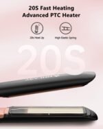 Annlary Hair Straightener 1 Inch Flat Iron and Curler 2 in 1 Titanium Ceramic Ionic Dual Voltage Straightener with Heat-Resistant Silicone, for Less Frizz, Shinier & Smoother - Image 5