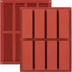 JOERSH Granola Bar Silicone Mold, 2Pcs, 8-Cavity