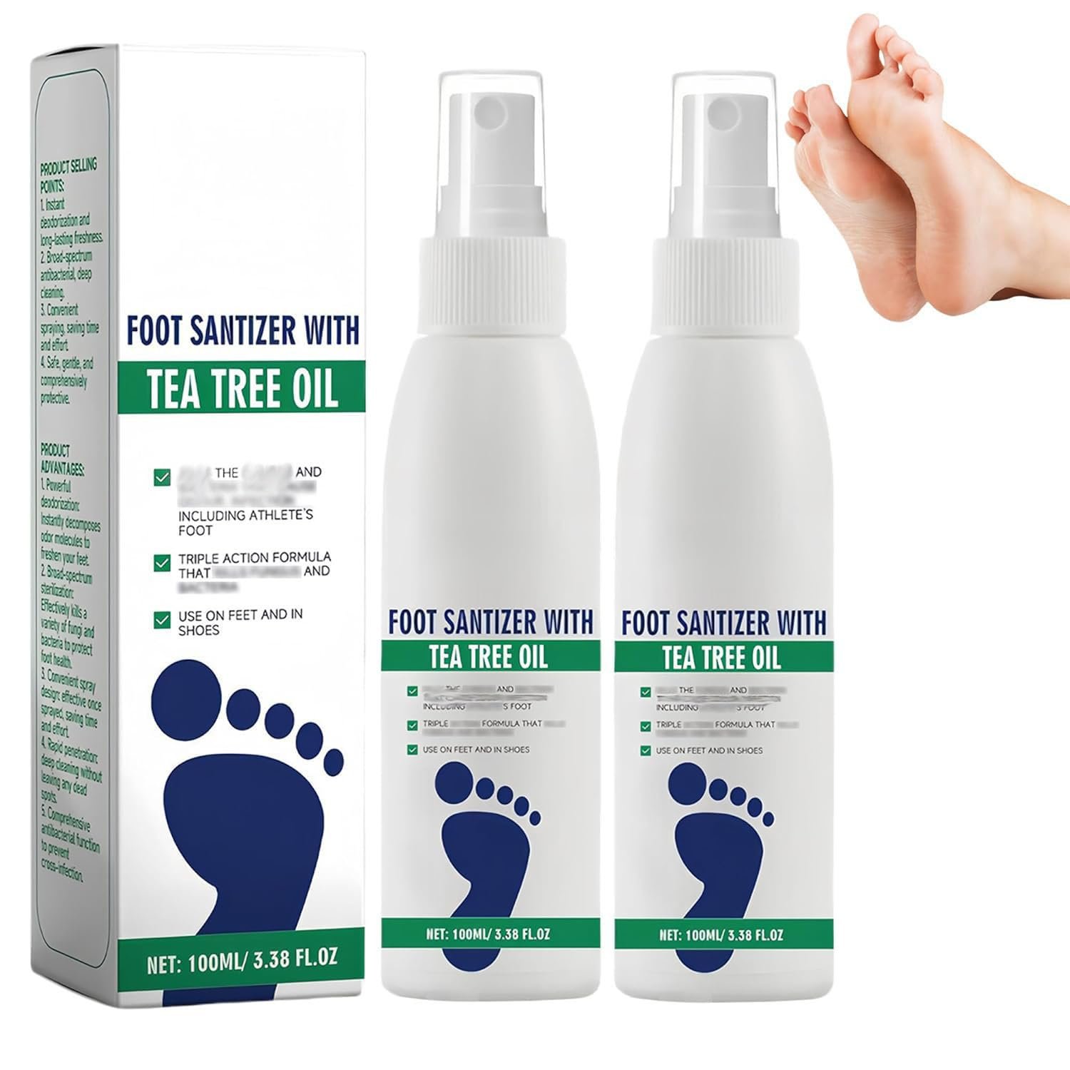 61nejyKEdYL._SL1500_ 2PCS Foot Sanitizer Spray with Tea Tree Oil,Clear Foot Sanitizer Spray,Tea Tree Oil, 100 ml/3.5 oz - Image 1