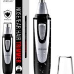 Ear and Nose Hair Trimmer Clipper - 2026 Professional Painless Eyebrow & Facial Hair Trimmer for Men Women,Battery-Operated Trimmer with IPX7 Waterproof,Dual Edge Blades for Easy Cleansing Black