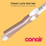 Conair Curling Iron, Double Ceramic, 1-in. Barrel, White/Rose Gold - Image 2