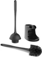 MR.SIGA Toilet Plunger and Bowl Brush Combo for Bathroom Cleaning, Black - Image 4
