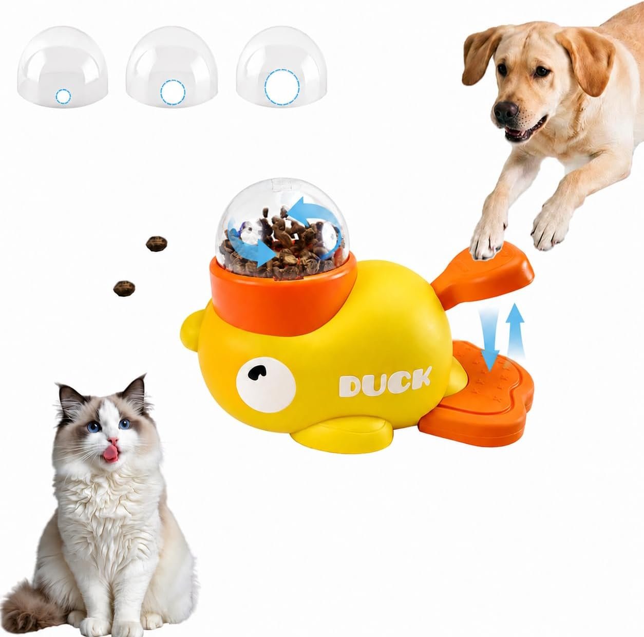 61sbYvWZvPL._AC_SL1254_ Duck Treat Dispenser Toy,Slow Puzzle Feeder for Cats&Small Dogs - Image 1