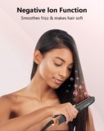 Annlary Hair Straightener 1 Inch Flat Iron and Curler 2 in 1 Titanium Ceramic Ionic Dual Voltage Straightener with Heat-Resistant Silicone, for Less Frizz, Shinier & Smoother - Image 2